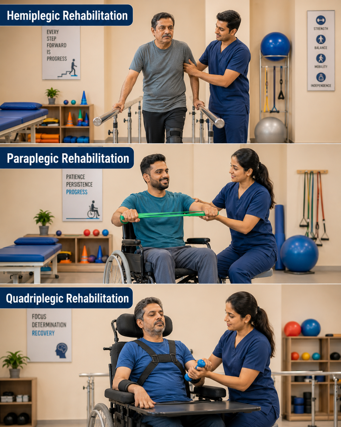 Neuro physiotherapy and guided rehabilitation